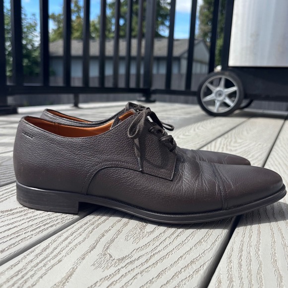 Bally of Switzerland Mens Brown Leather Dress Shoes Oxfords Size 8D Tayson